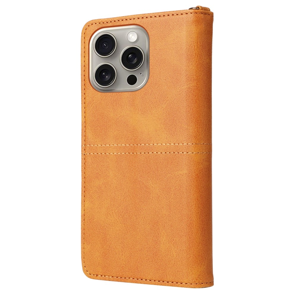 Magnet Leather Wallet iPhone 15 Pro Max Coñac