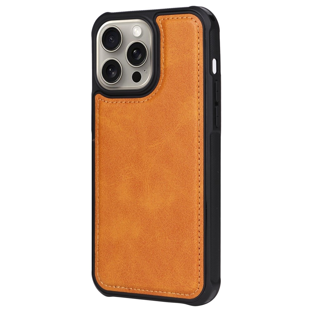 Magnet Leather Wallet iPhone 15 Pro Max Coñac