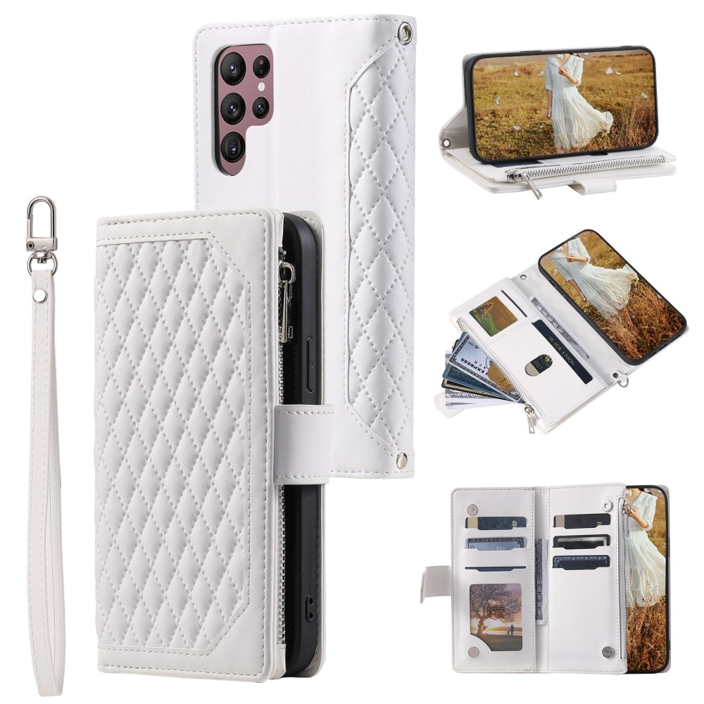 Funda acolchada tipo billetera Samsung Galaxy S24 Ultra Blance