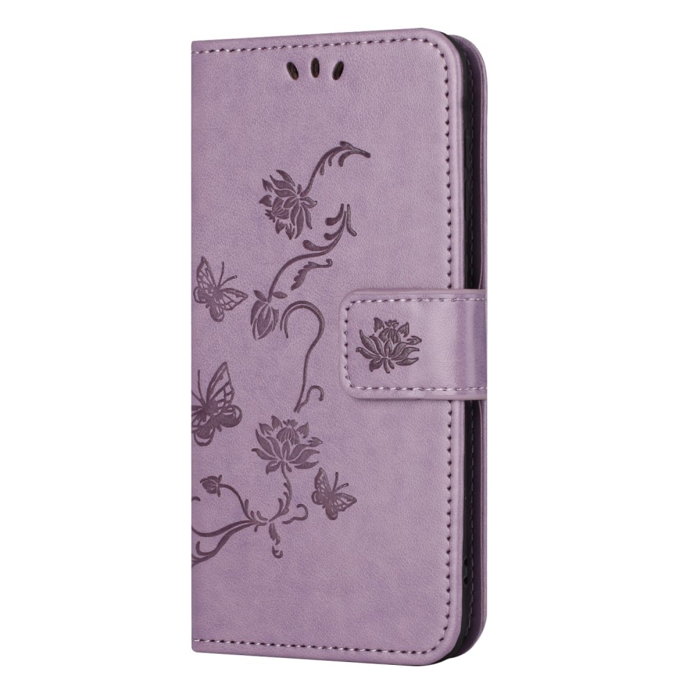 Funda de Cuero con Mariposas Samsung Galaxy S24, violeta