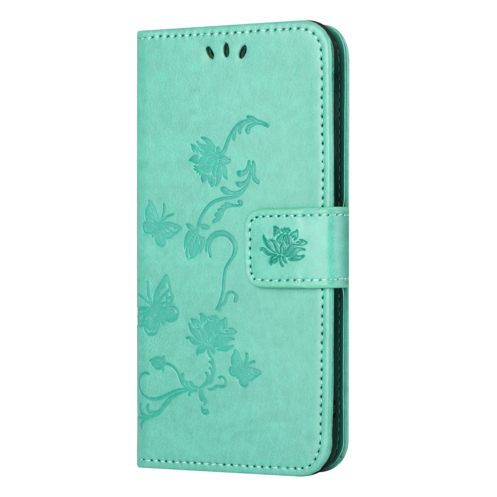 Funda de Cuero con Mariposas Samsung Galaxy A35, verde