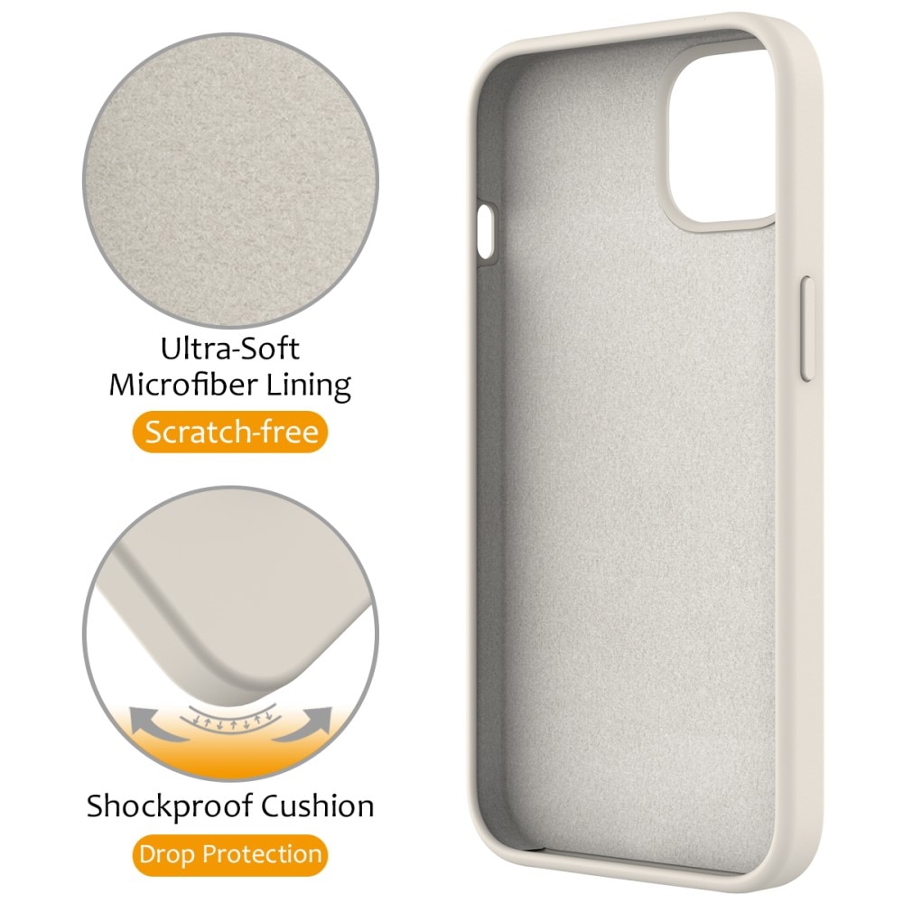 Funda de silicona Kickstand MagSafe iPhone 13 beige