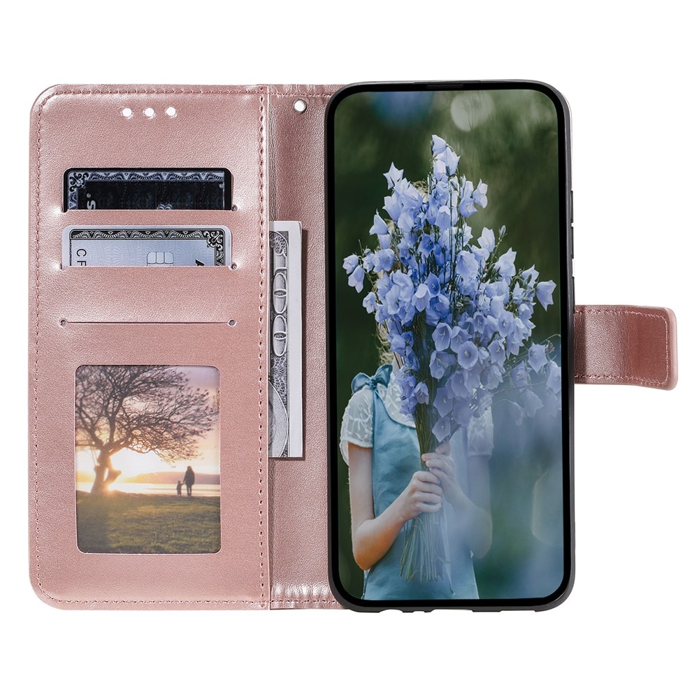 Funda de Cuero Mandala Samsung Galaxy A55 oro rosa