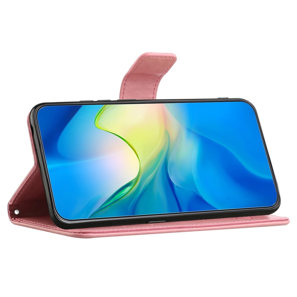 Funda de Cuero con Mariposas Samsung Galaxy A55, rosado