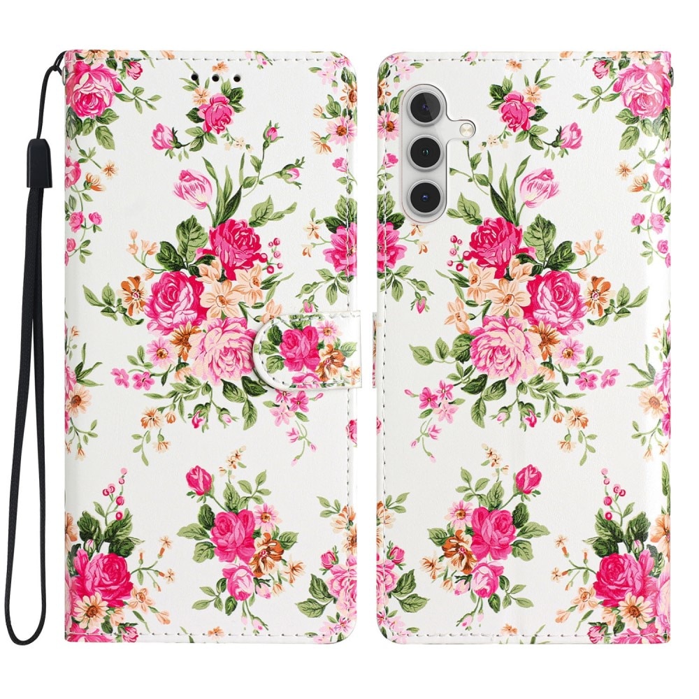 Funda cartera Samsung Galaxy A55 Flores rosadas