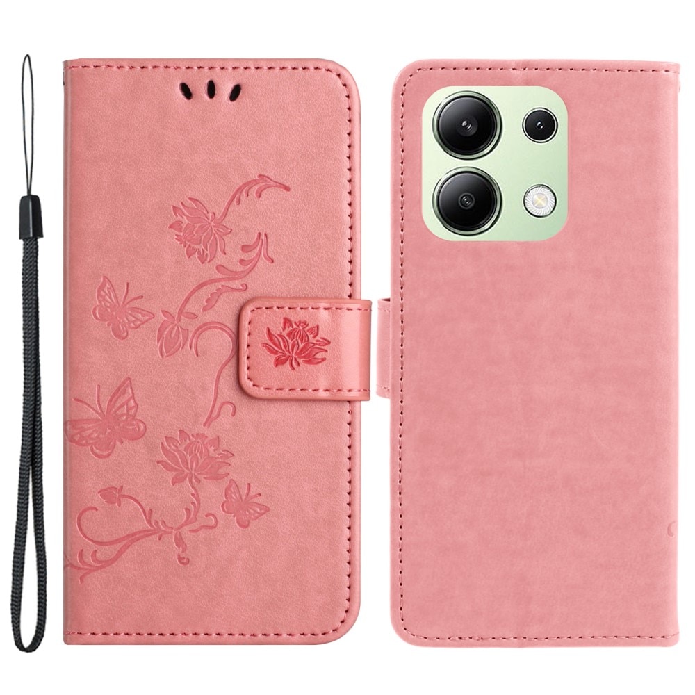 Funda Clear View Case para Xiaomi Redmi 10C funda con solapa rosa