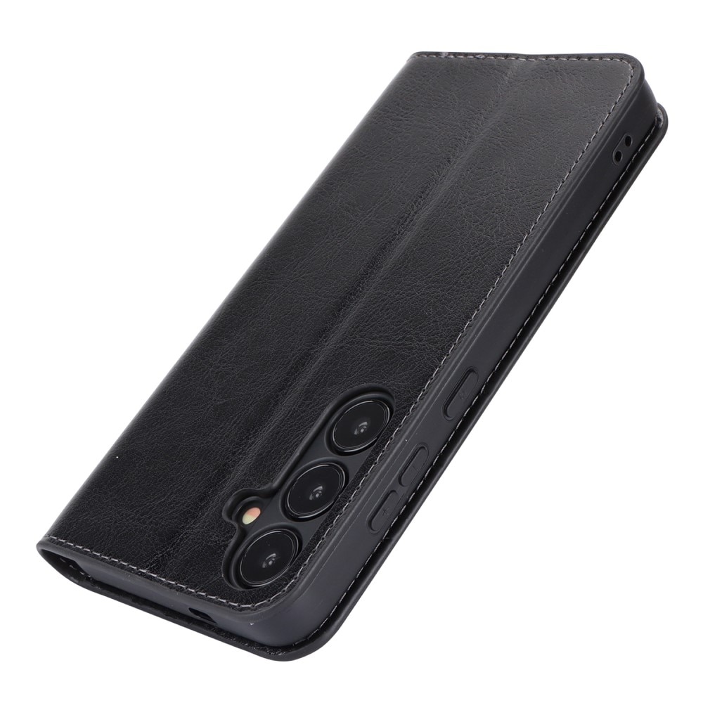 Funda cartera de cuero genuino Samsung Galaxy S24 Plus negro