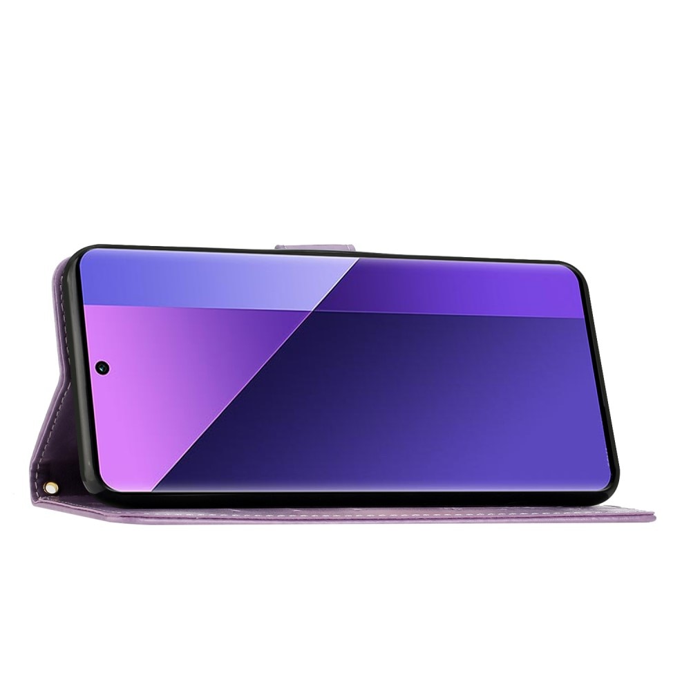 Funda de Cuero con Mariposas Xiaomi Redmi 13C, violeta