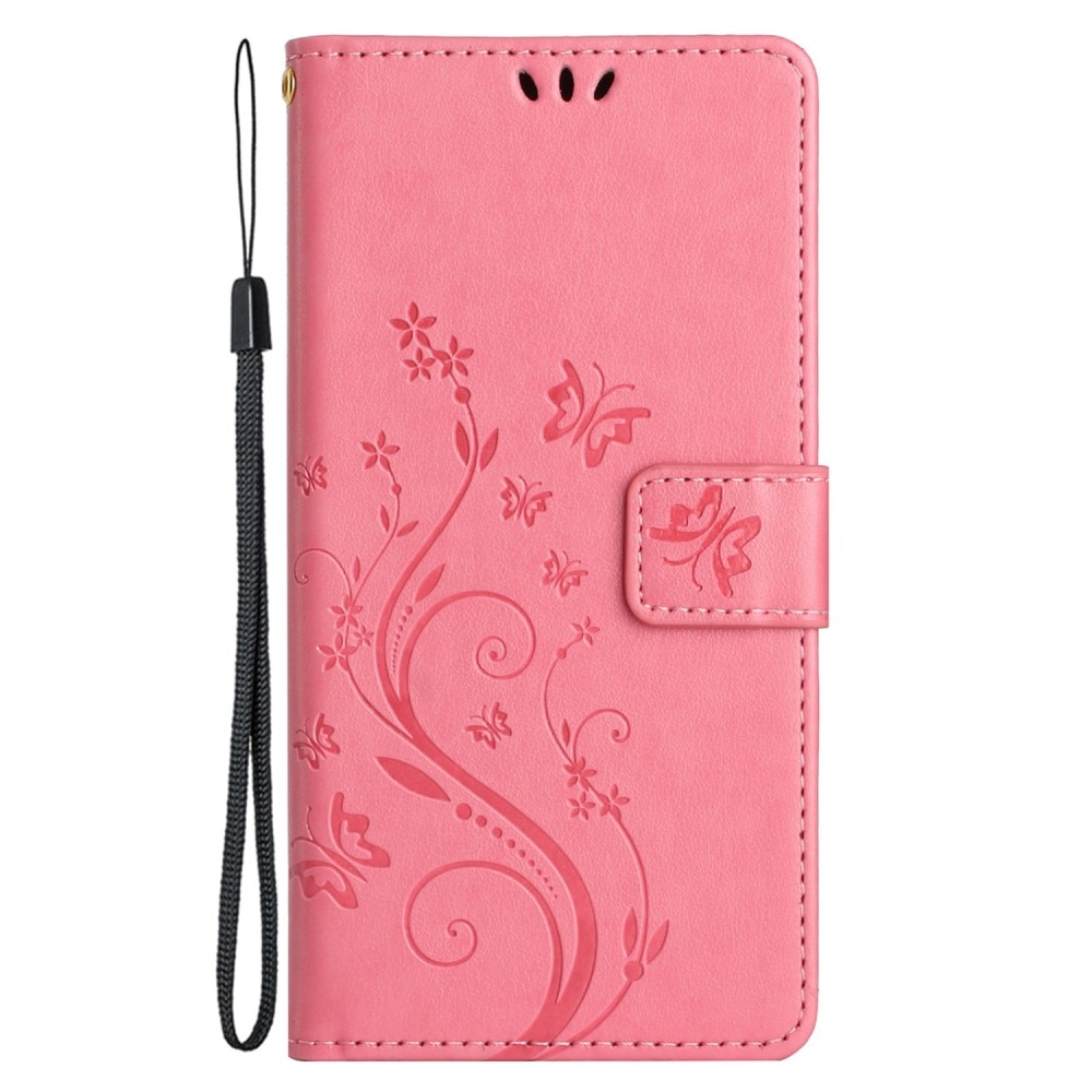 Funda de Cuero con Mariposas Xiaomi Redmi 13C, rosado