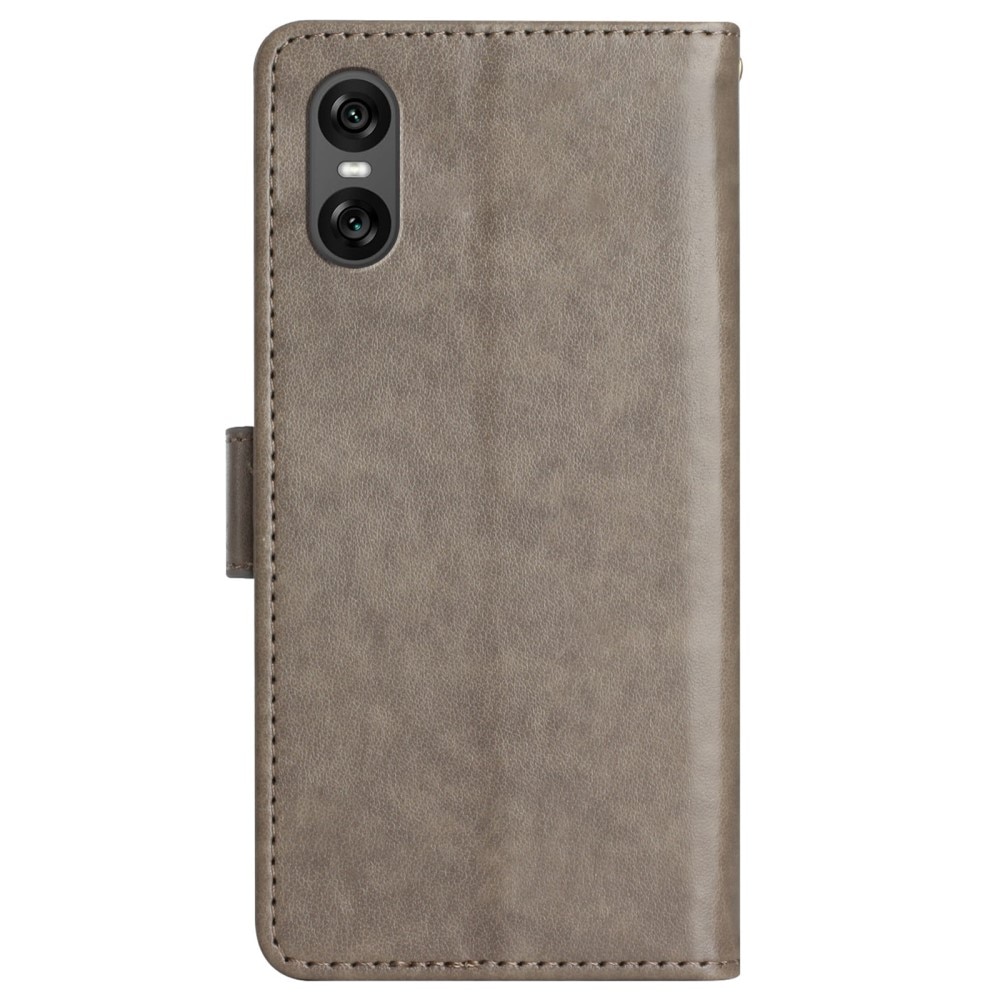 Funda de Cuero con Mariposas Sony Xperia 10 VI, gris