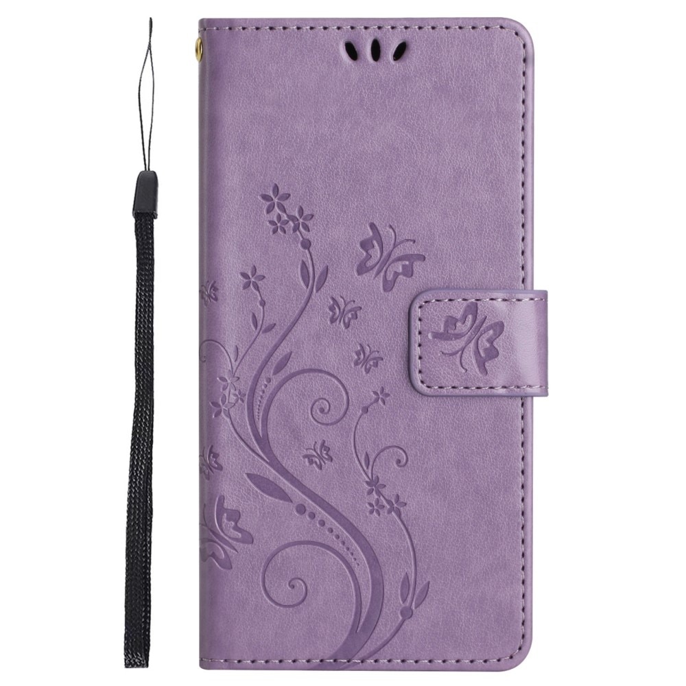 Funda de Cuero con Mariposas Sony Xperia 10 VI, violeta