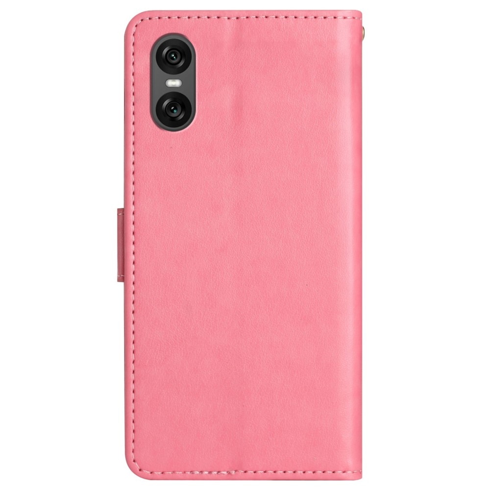 Funda de Cuero con Mariposas Sony Xperia 10 VI, rosado