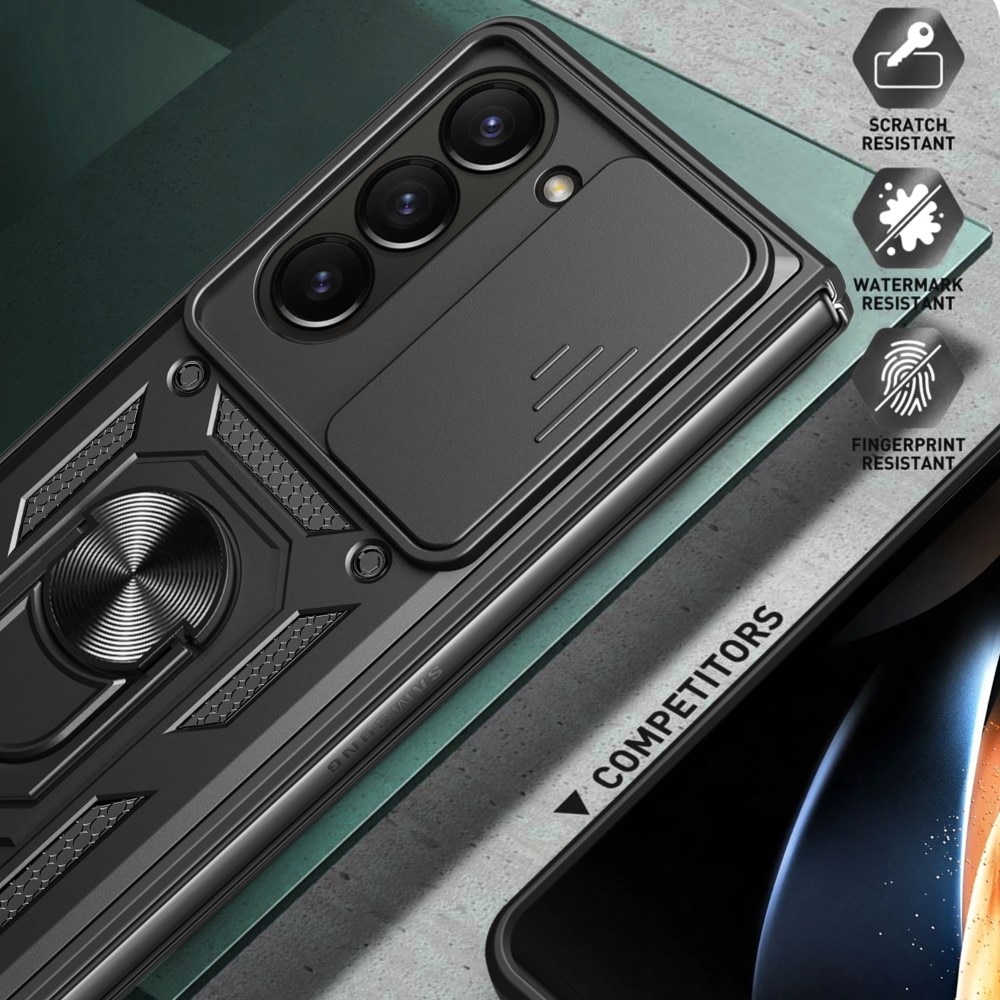Funda híbrida Tech Ring y Protector Cámara Samsung Galaxy Z Fold 6, negro