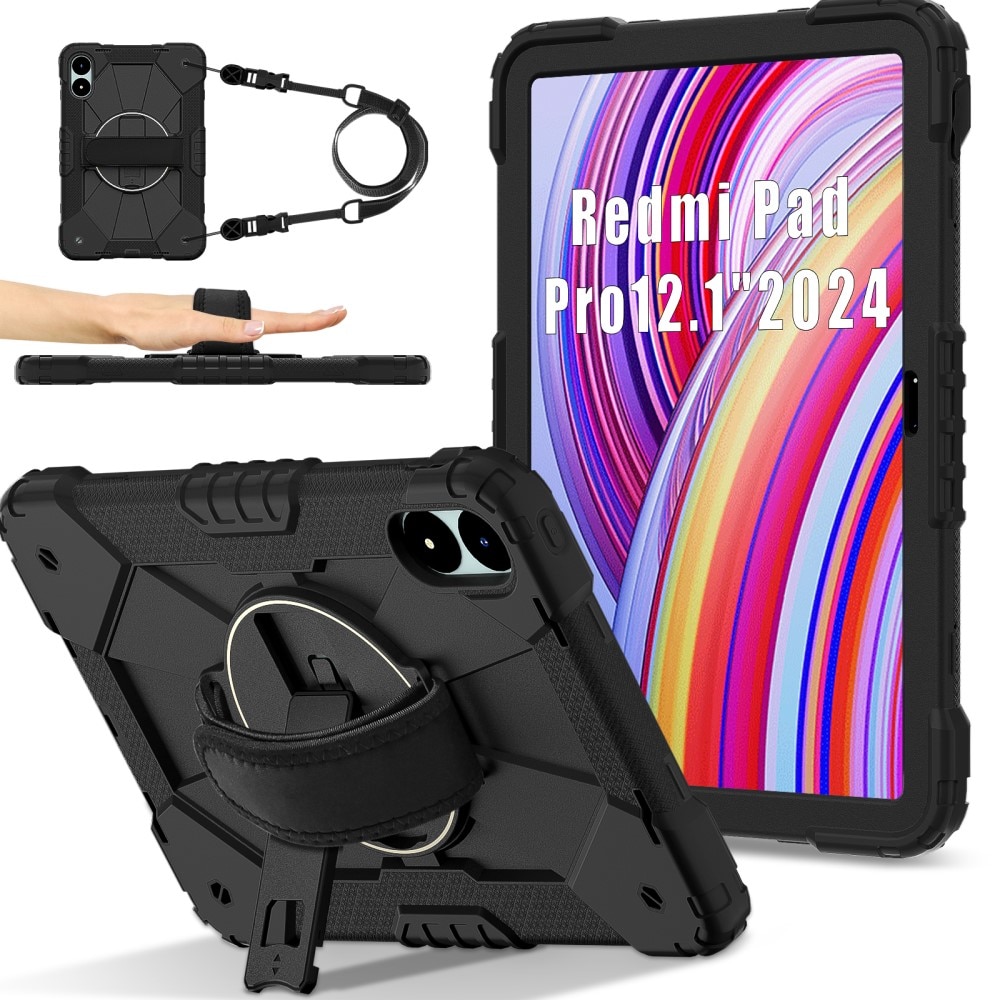 Funda híbrida a prueba de golpes Correa el hombro Xiaomi Redmi Pad Pro negro