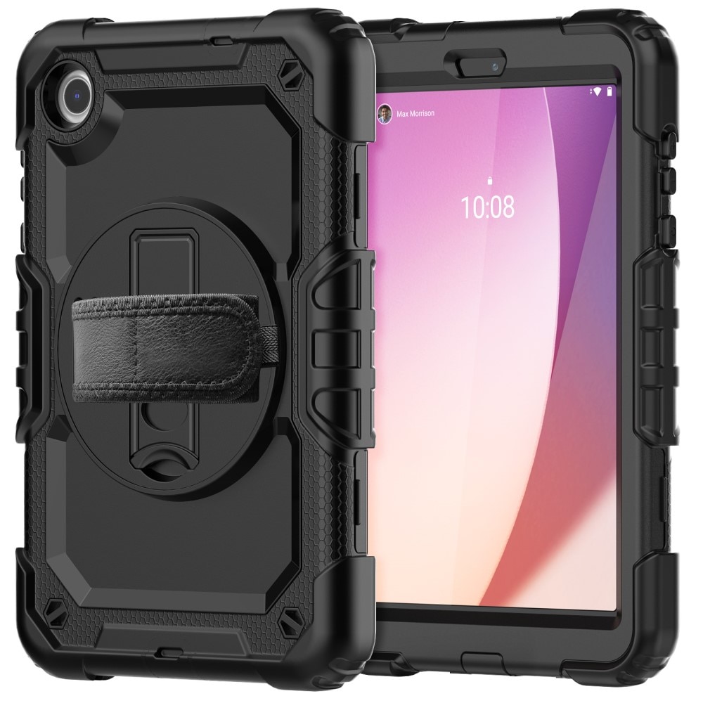 Full Protection Funda híbrida a prueba de golpes Correa el hombro Lenovo Tab M8 (4th Gen) negro