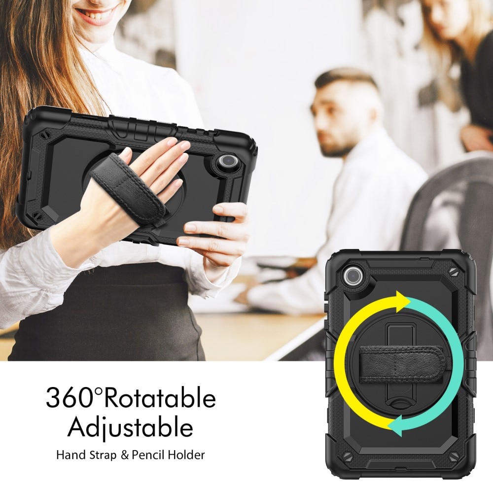 Full Protection Funda híbrida a prueba de golpes Correa el hombro Lenovo Tab M8 (4th Gen) negro