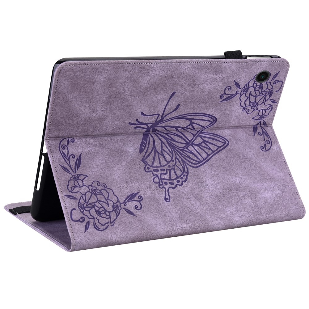 Funda de cuero con mariposas Samsung Galaxy Tab A9 violeta