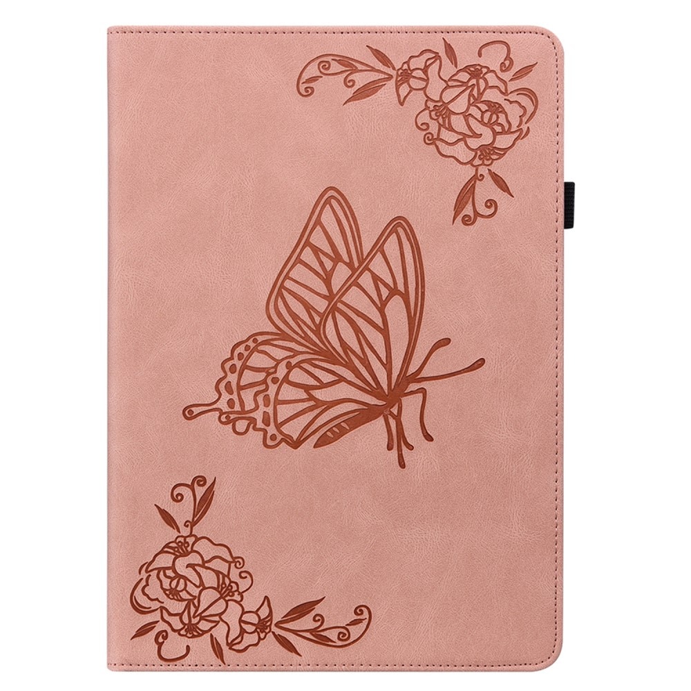 Funda de cuero con mariposas Samsung Galaxy Tab A9 rosado