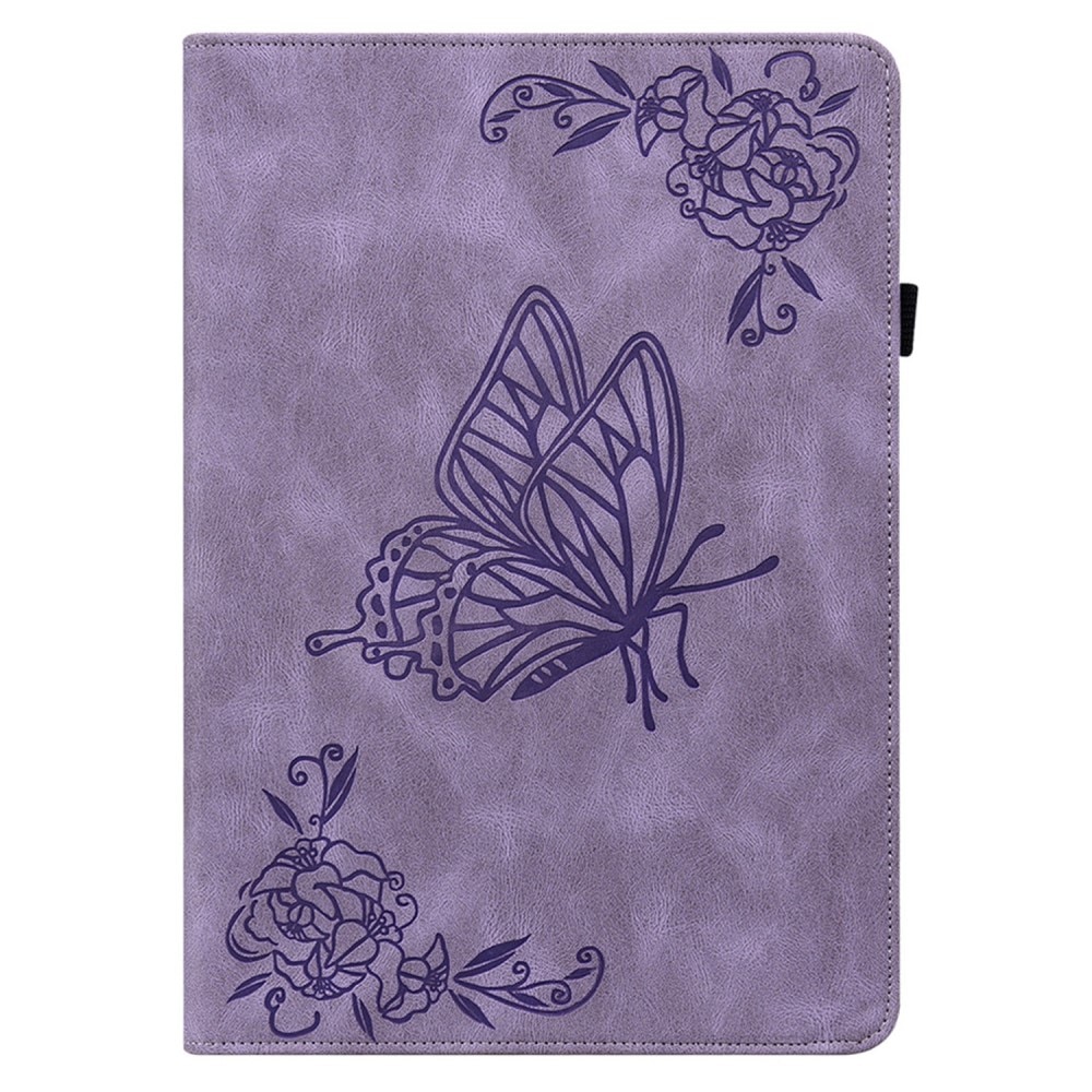 Funda de cuero con mariposas Lenovo Tab M10 5G violeta