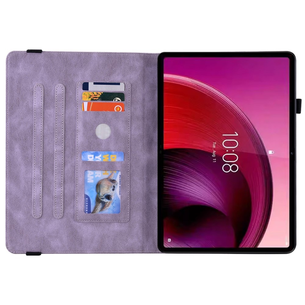 Funda de cuero con mariposas Lenovo Tab M10 5G violeta