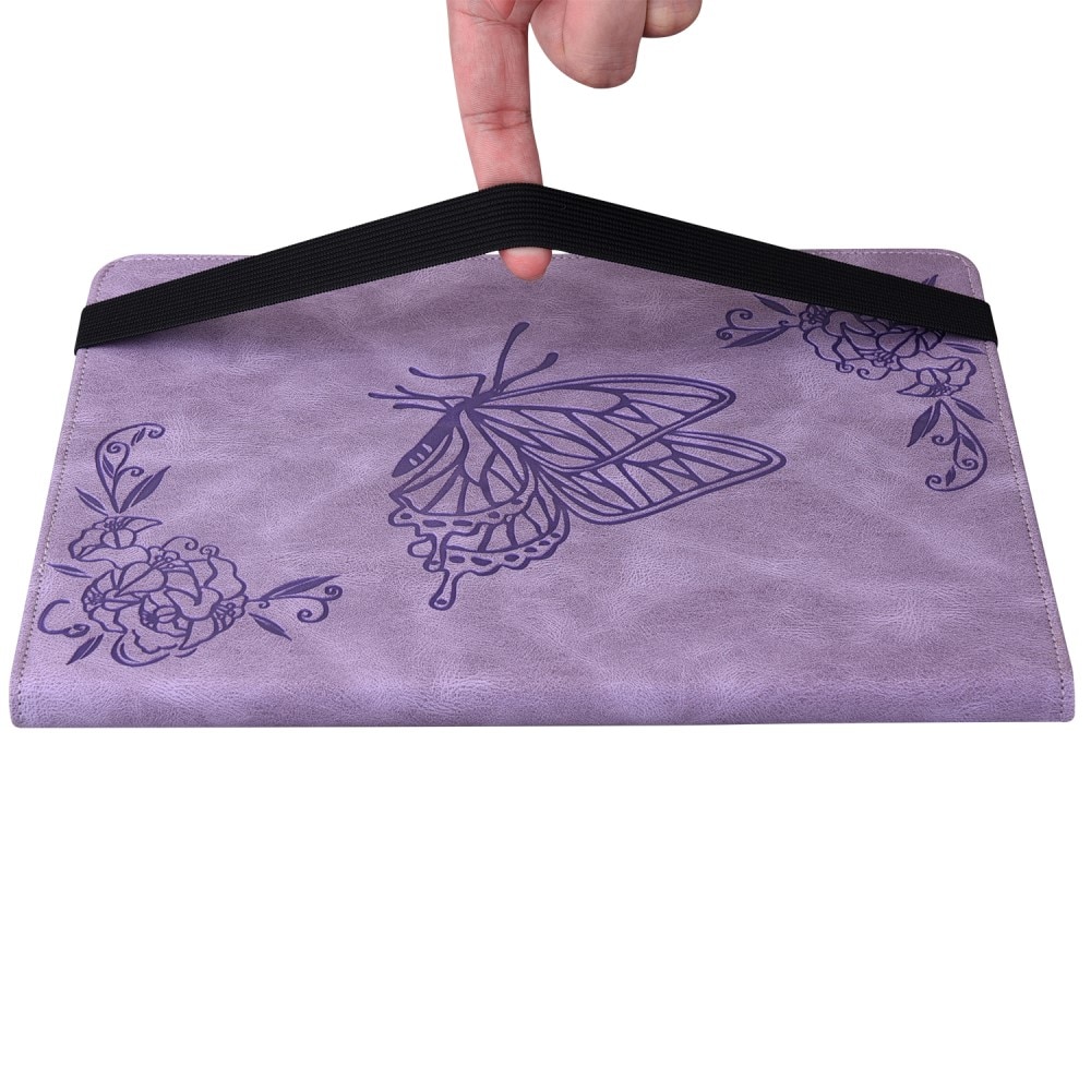 Funda de cuero con mariposas Lenovo Tab M10 5G violeta