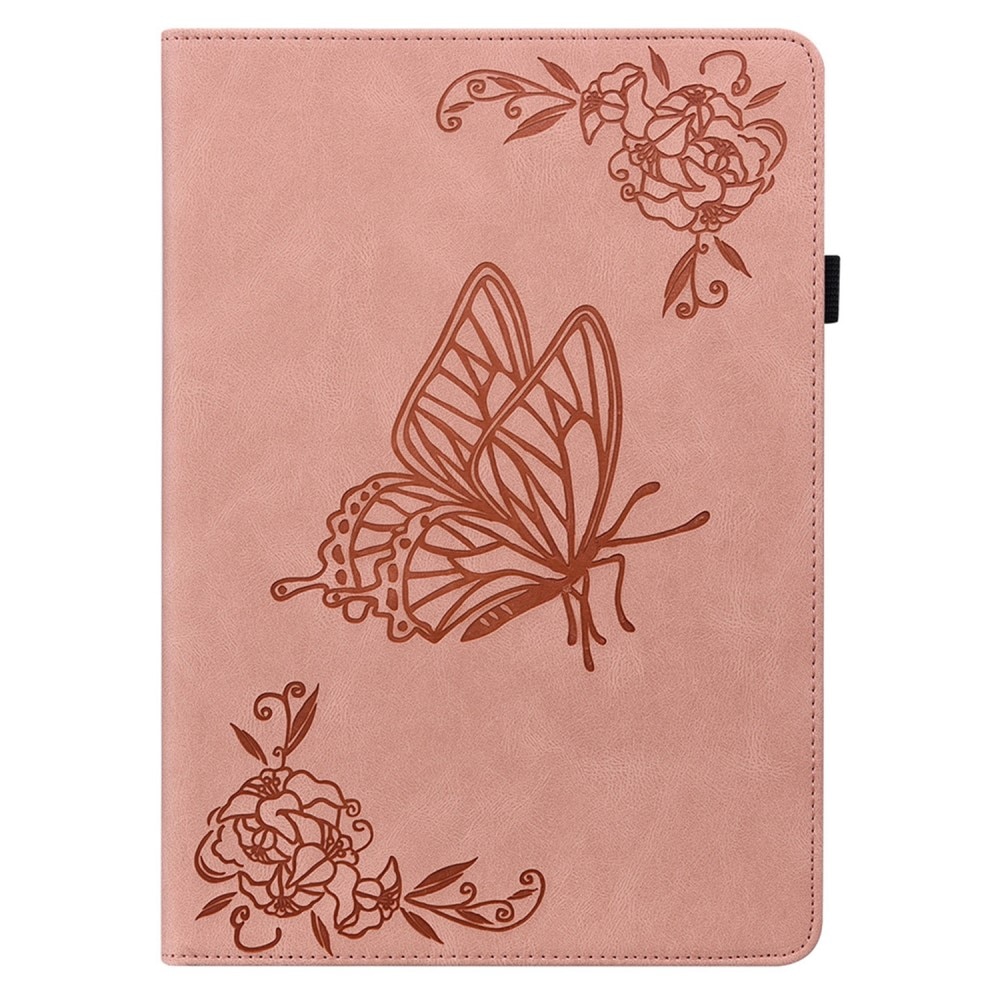 Funda de cuero con mariposas Lenovo Tab M10 5G rosado