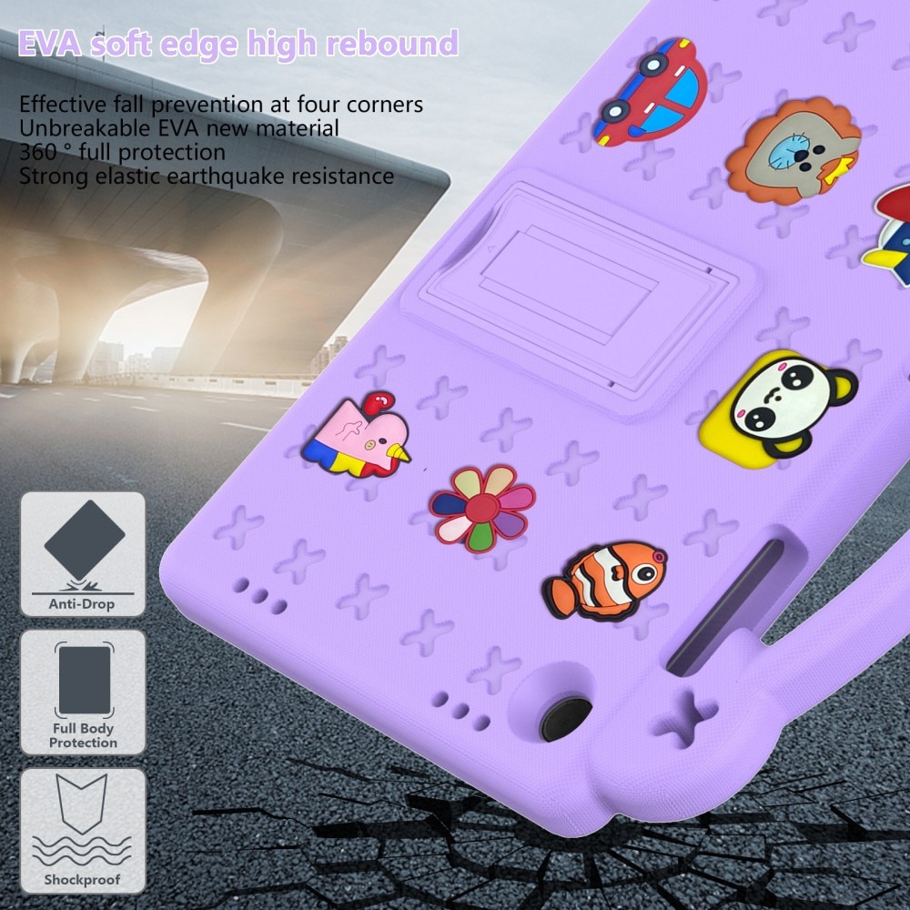 Kickstand Funda a prueba de golpes para niños Samsung Galaxy Tab A9 Plus, violeta