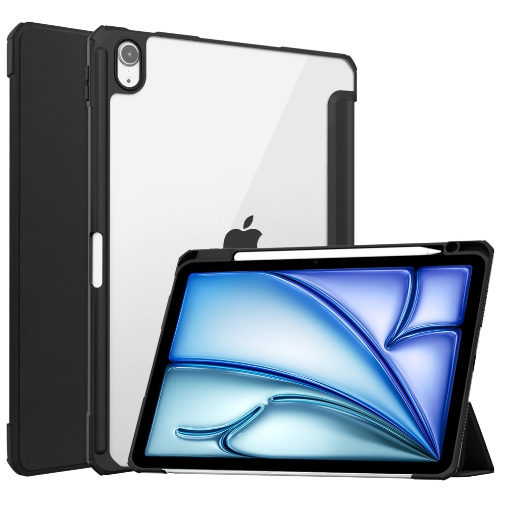 Funda Tri-Fold con portalápices iPad Air 11 6th Gen (2024) negro/transparente