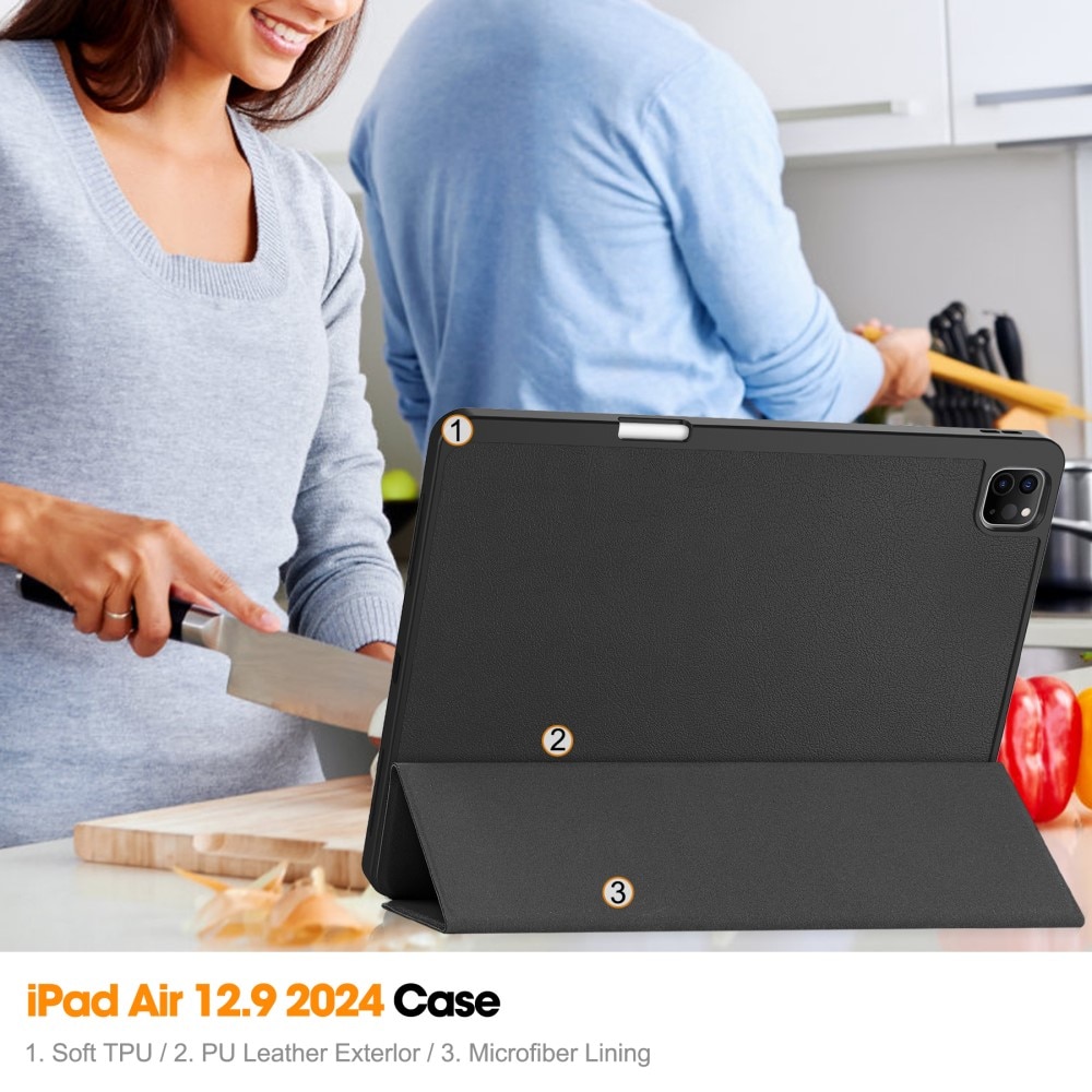 Funda Tri-Fold con portalápices iPad Air 13 (2024) negro