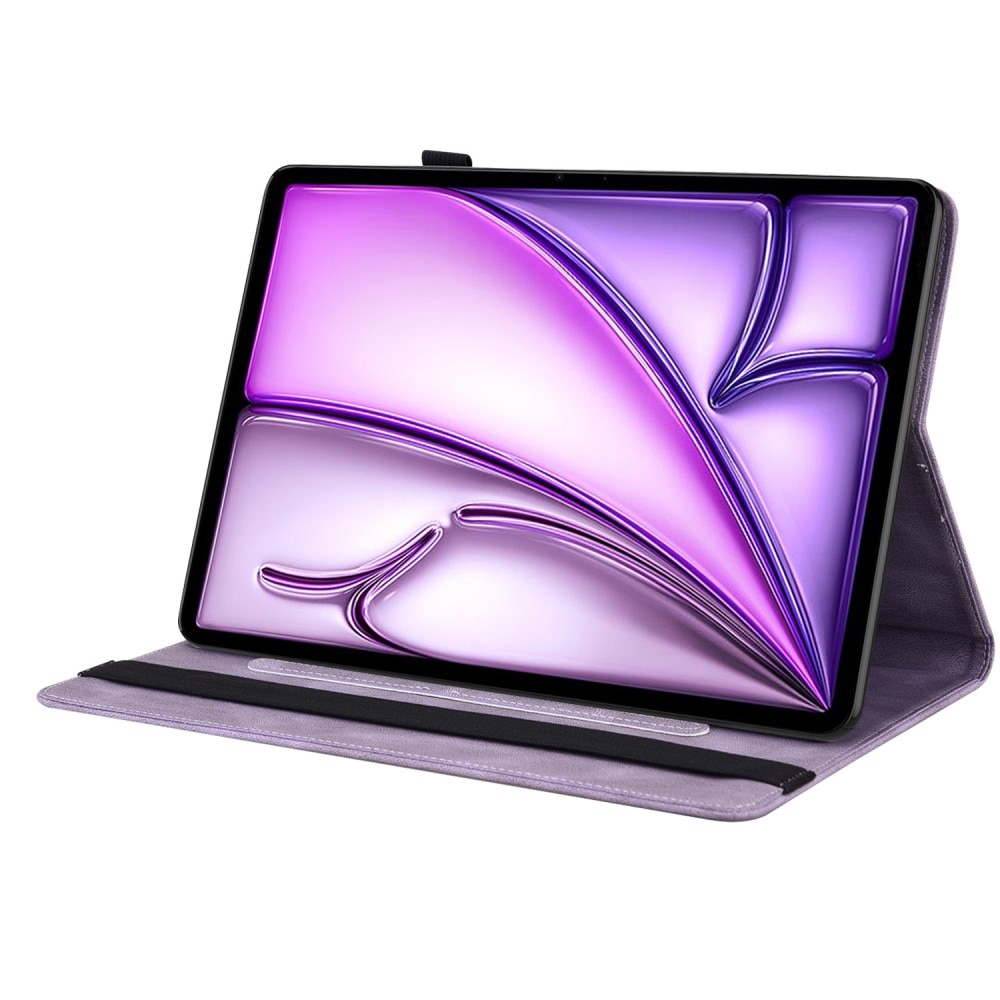 Funda de cuero con mariposas iPad Air 11 6th Gen (2024) violeta