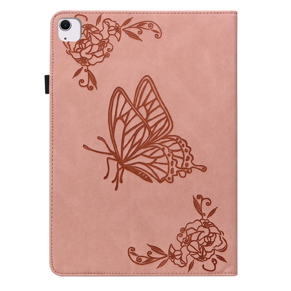 Funda de cuero con mariposas iPad Air 11 6th Gen (2024) rosado