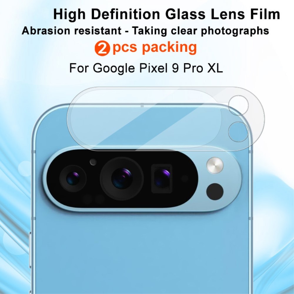 Cubre objetivo de cristal templado de 0,2mm (2 piezas) Google Pixel 9 Pro XL transparente