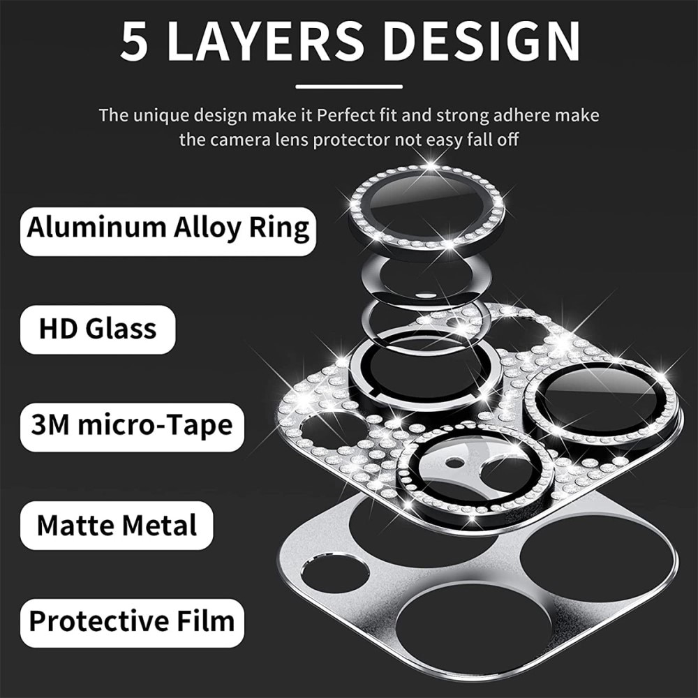 Protector Cámara Cristal Templado Aluminio Brillantina iPhone 16 verde