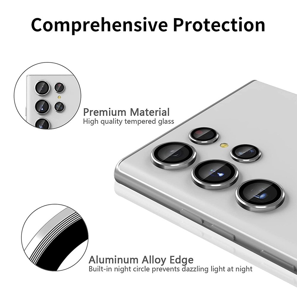 Cubre objetivo de cristal templado aluminio Samsung Galaxy S25 Ultra gris