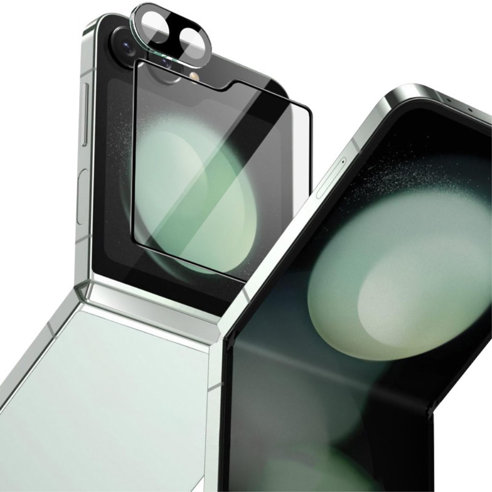 Protector Pantalla Exterior y Cubre objetivo Samsung Galaxy Z Flip 6 negro