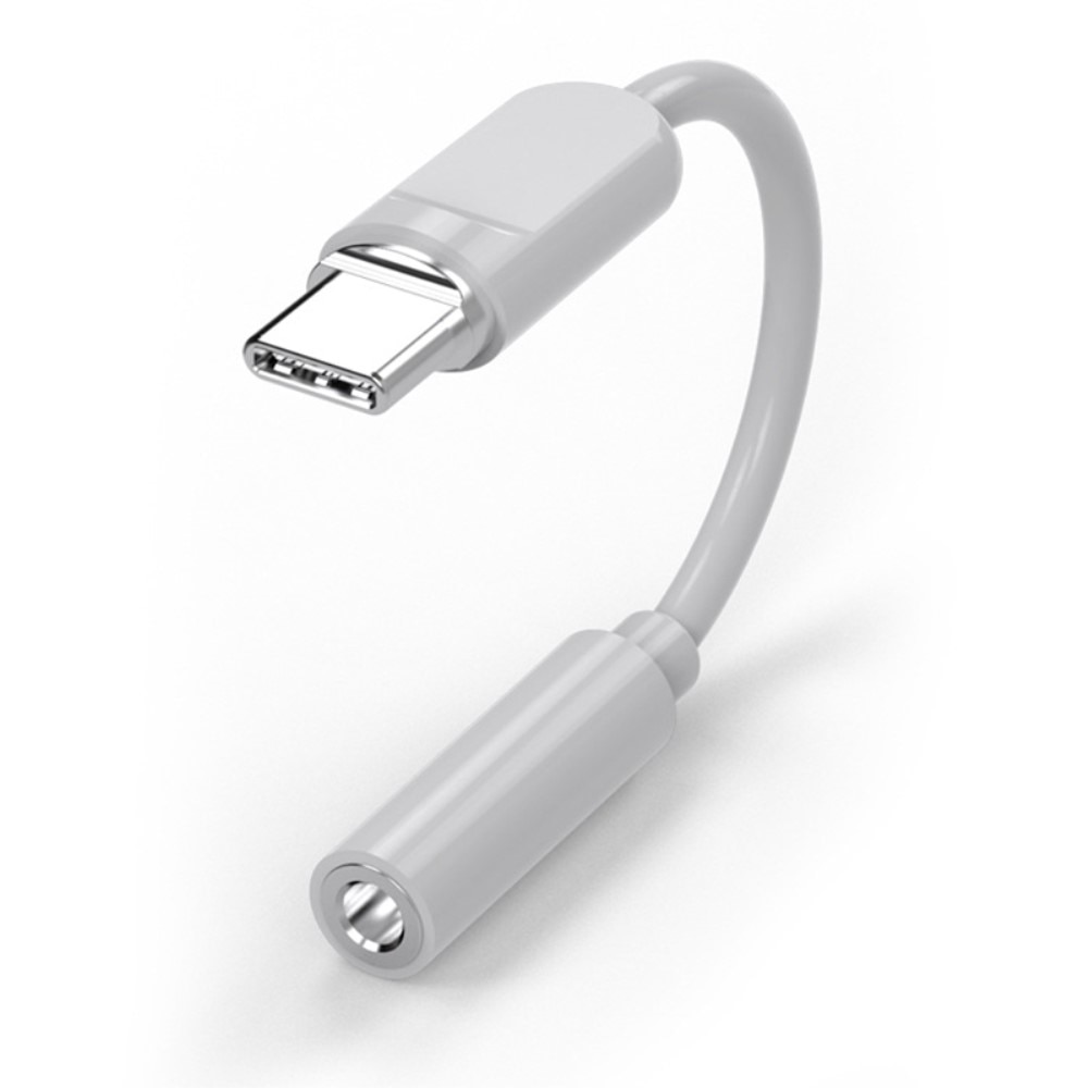 Adaptador de auriculares USB-C a 3,5mm DAC blanco