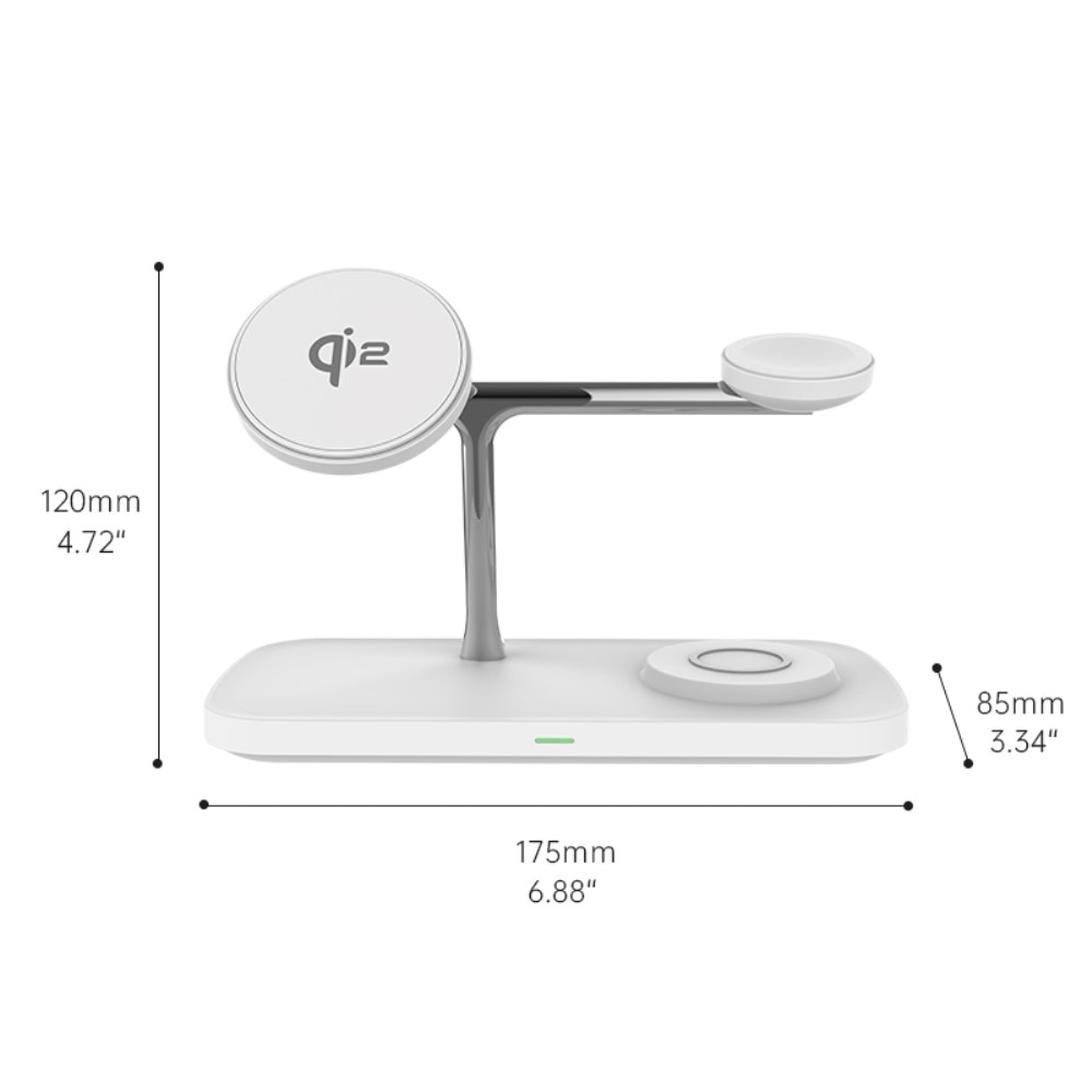 Estación de Carga Inalámbrica 3-en-1 Qi2 MagSafe blanco