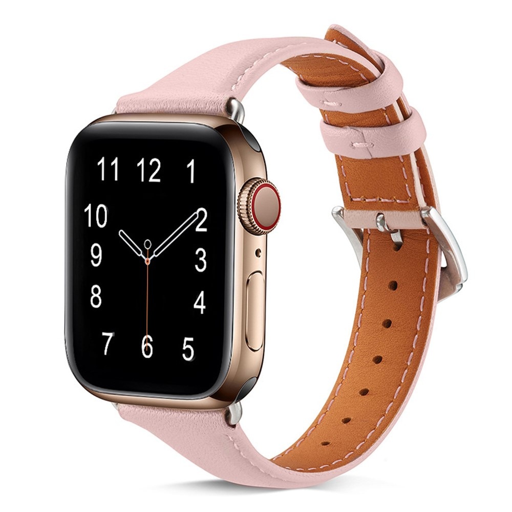 Correa fina de piel Apple Watch SE 40mm rosado