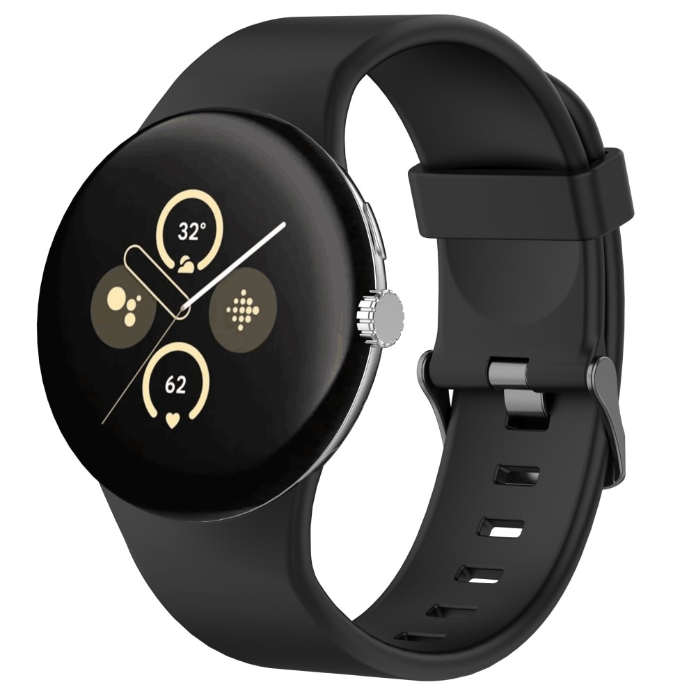 Correa de silicona para Google Pixel Watch 3 XL 45mm, negro