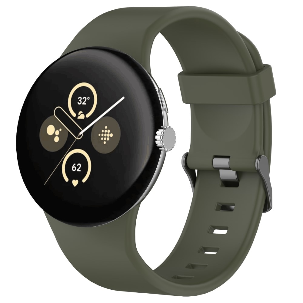 Correa de silicona para Google Pixel Watch 3 XL 45mm, verde oscuro