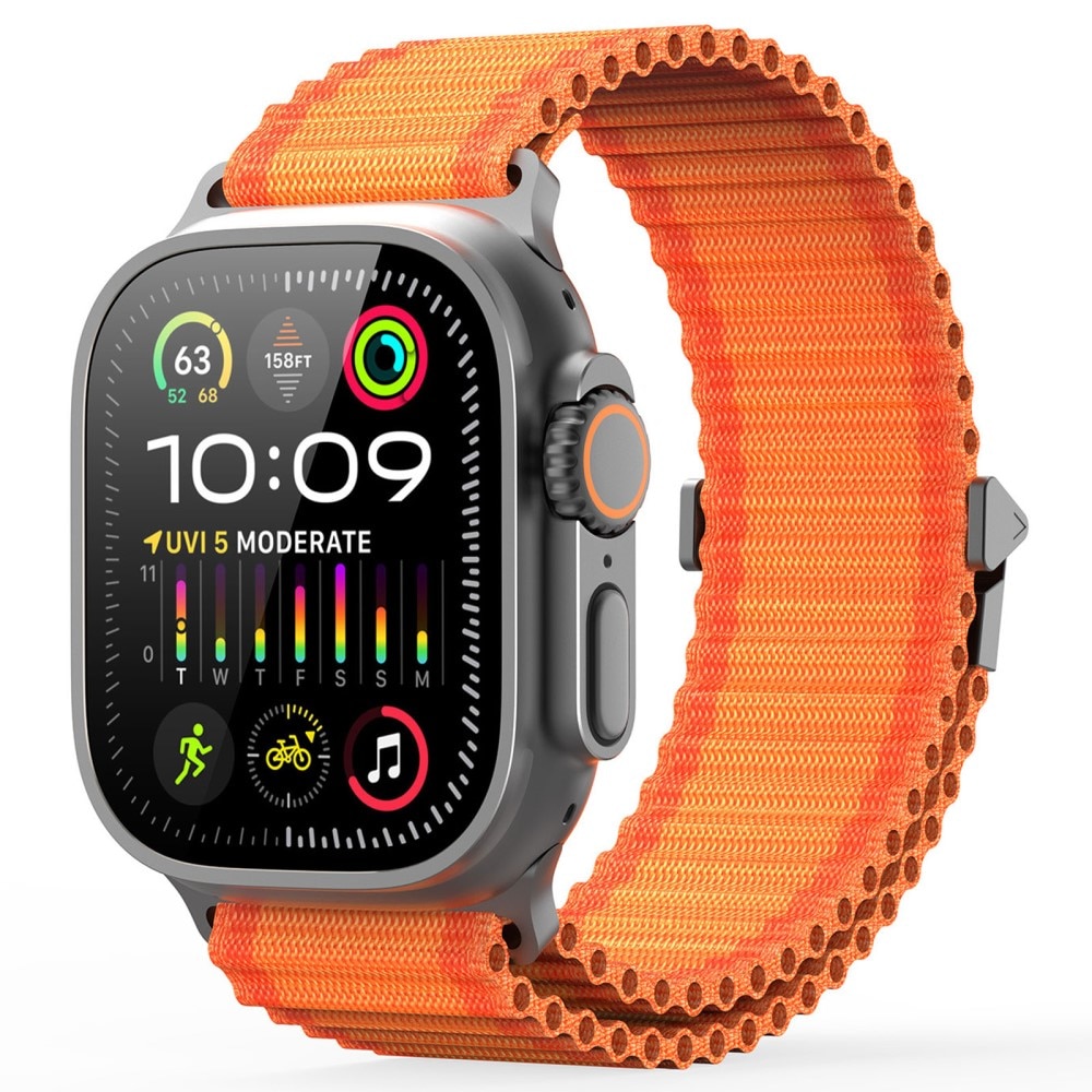 Correa de Active Nylon Apple Watch Series 10 46mm naranja