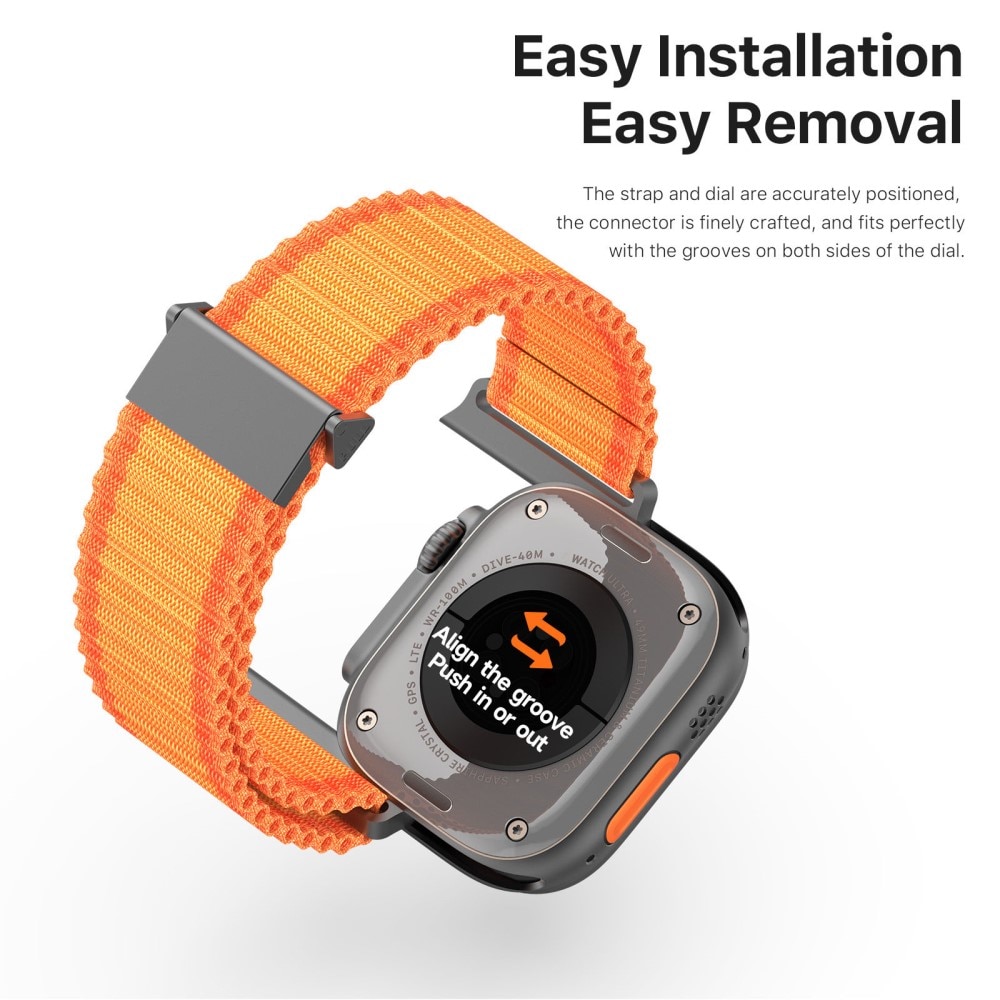 Correa de Active Nylon Apple Watch Series 7 45mm naranja