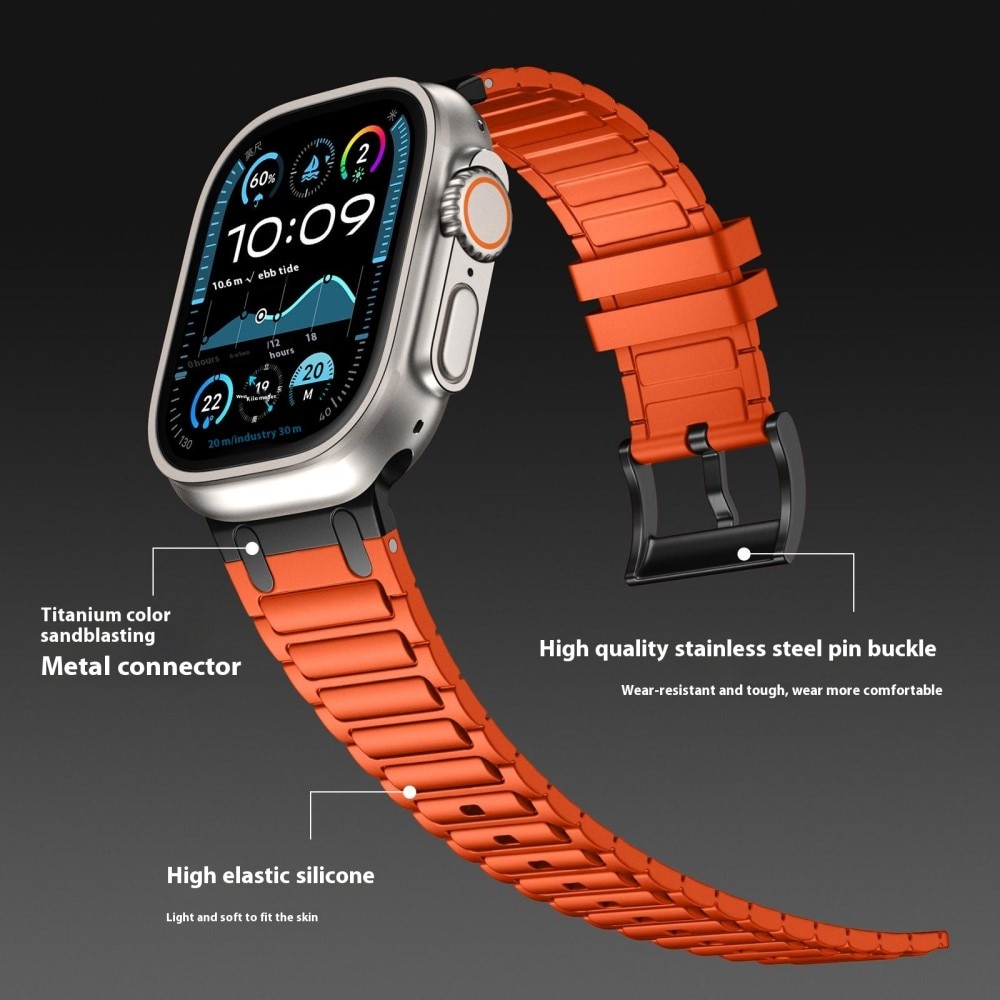 Tough Silicone Strap Apple Watch Series 1-3 42mm, Naranja