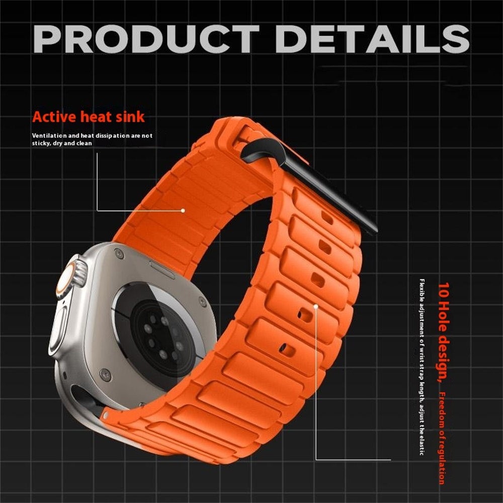 Tough Silicone Strap Apple Watch Series 9 45mm, Naranja