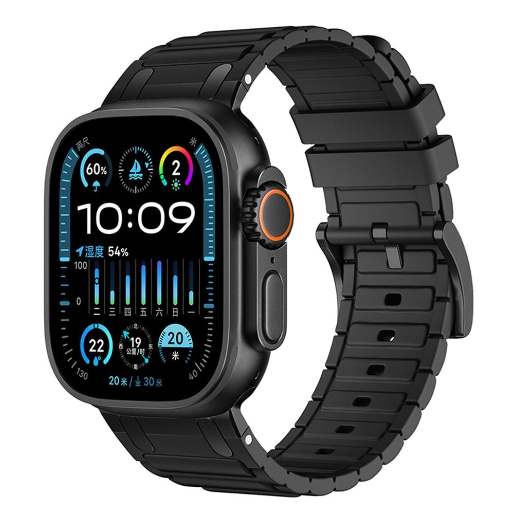 Tough Silicone Strap Apple Watch Series 9 45mm, Negro