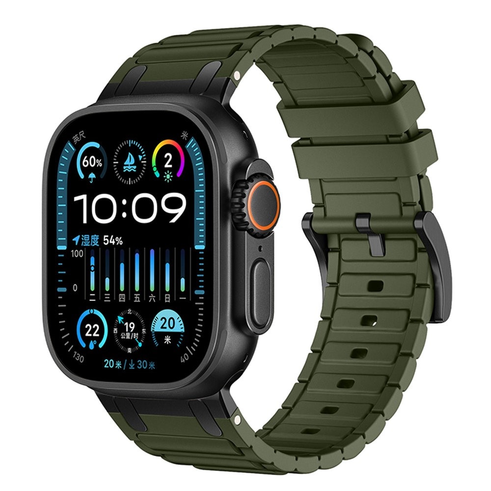 Tough Silicone Strap Apple Watch Series 9 45mm, Verde oscuro