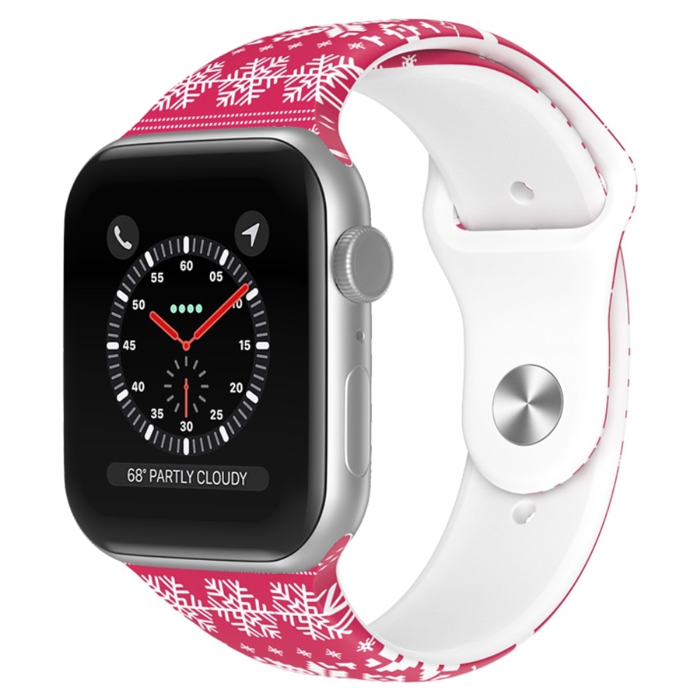 Correa de silicona con Diseño Navideño para Apple Watch 41mm Series 7 Copo de nieve