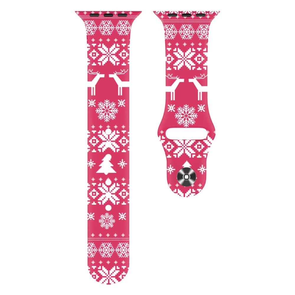 Correa de silicona con Diseño Navideño para Apple Watch 41mm Series 7 Copo de nieve