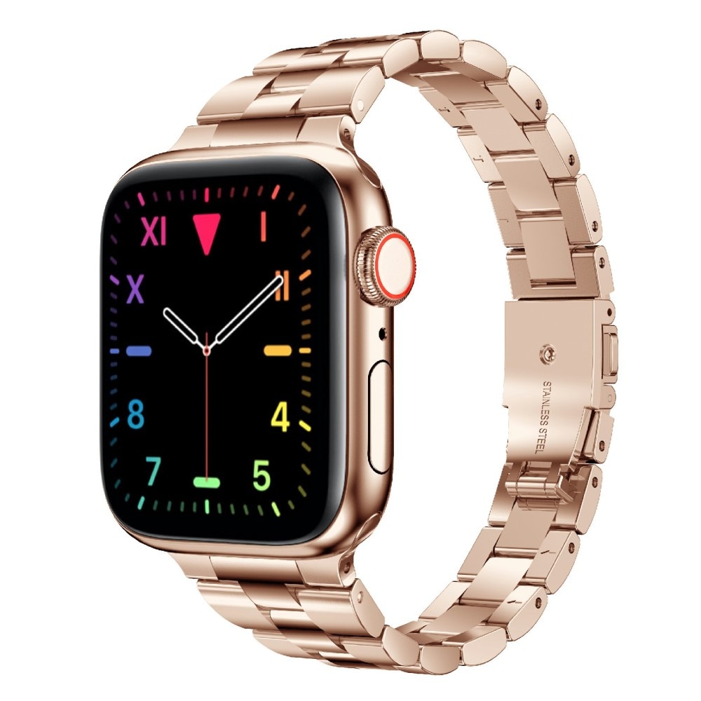 Correa fina de acero Apple Watch 45mm Series 8 Oro rosa