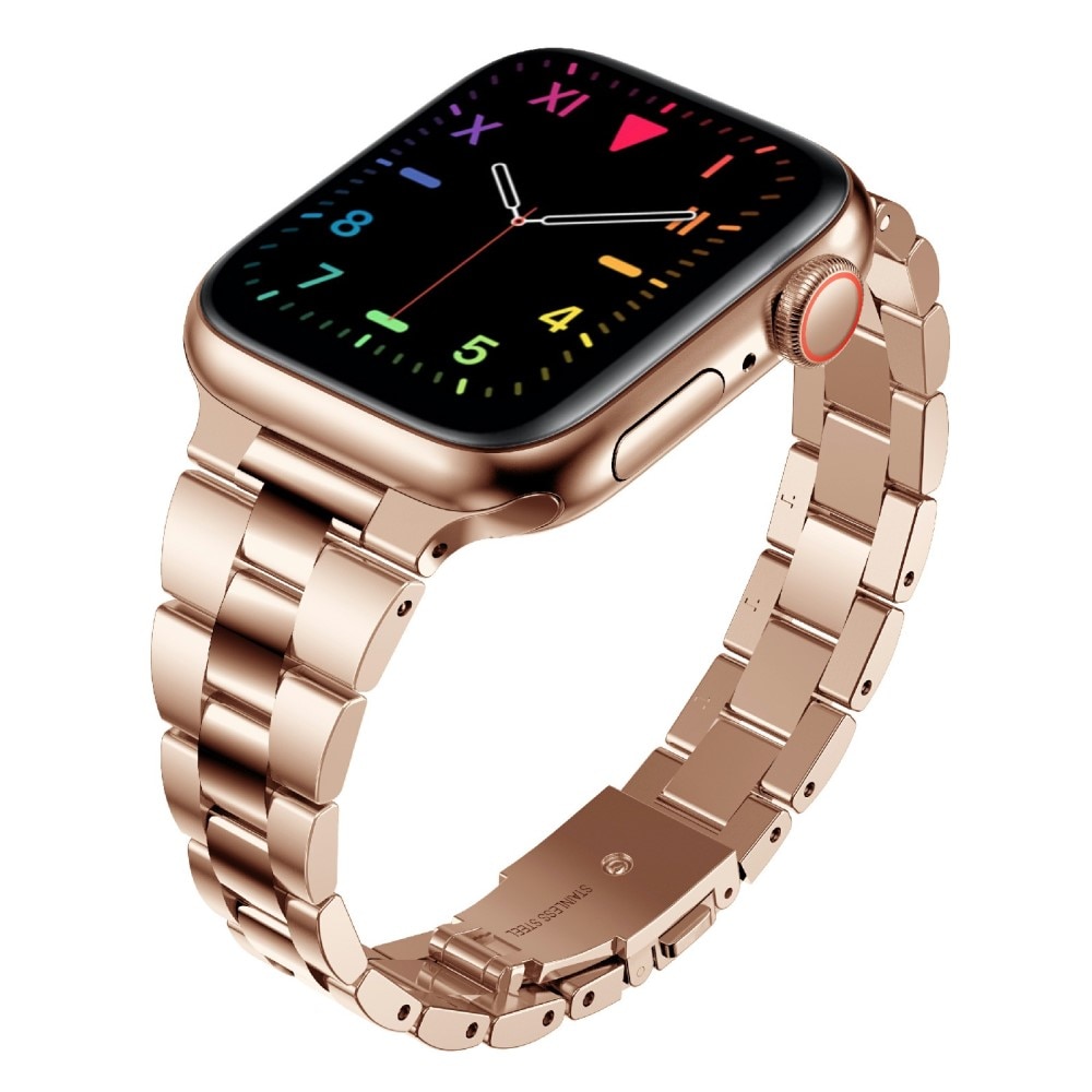 Correa fina de acero Apple Watch 45mm Series 8 Oro rosa